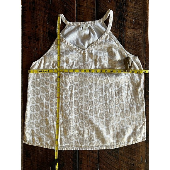 St. Tropez West 100% Linen Womens Sleeveless Paisley print Top Size Large - Picture 7 of 12